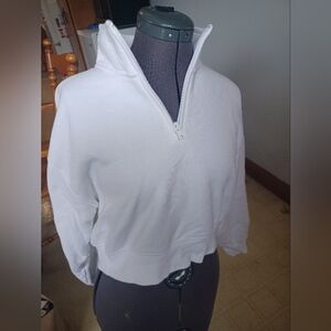 TNA Sweatfleece 1/4 Zip Size M White